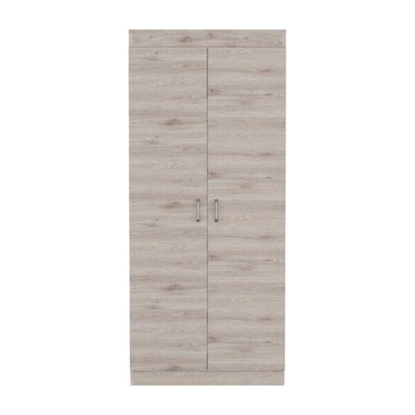 Alacena multiusos frida, humo y blanco vainilla, posee un estante adicional en la puerta y cuatro entrepaños