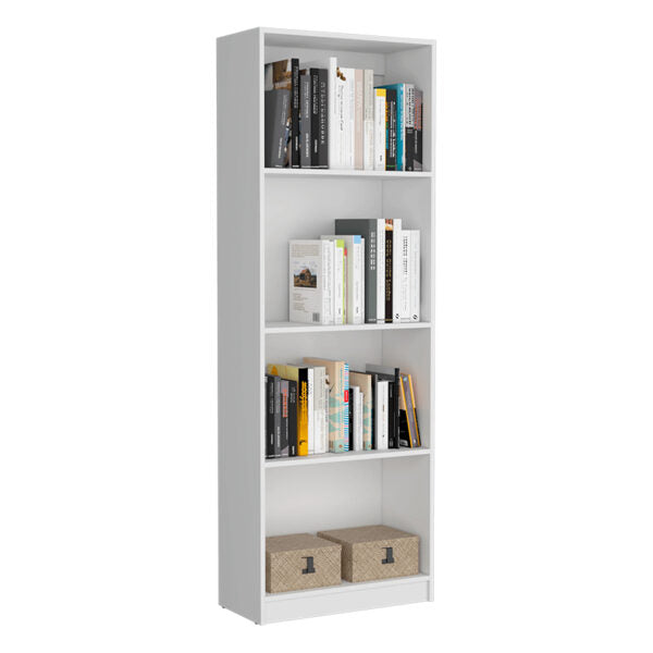 Biblioteca home, blanco duqueza, con cuatro entrepaños