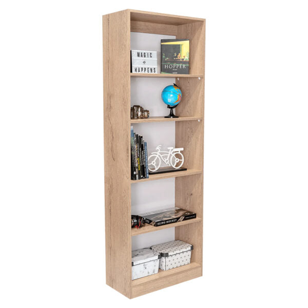 Biblioteca home con cinco entrepaños