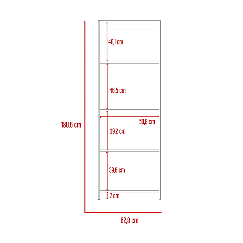 Biblioteca home con cuatro entrepaños