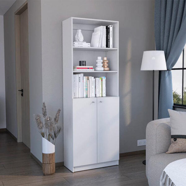 Biblioteca homecon cinco entrepaños y dos puertas abatibles