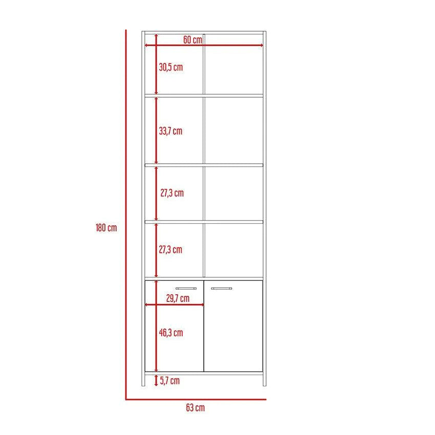 Biblioteca milán, wengue, con dos puertas abatibles y cuatro entrepaños