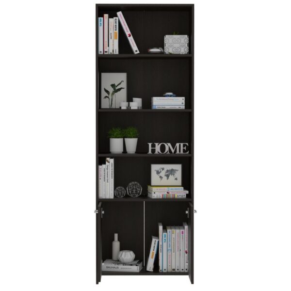 Biblioteca milán, wengue, con dos puertas abatibles y cuatro entrepaños