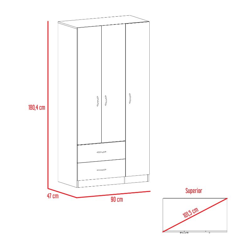 Closet américa café claro/blanco