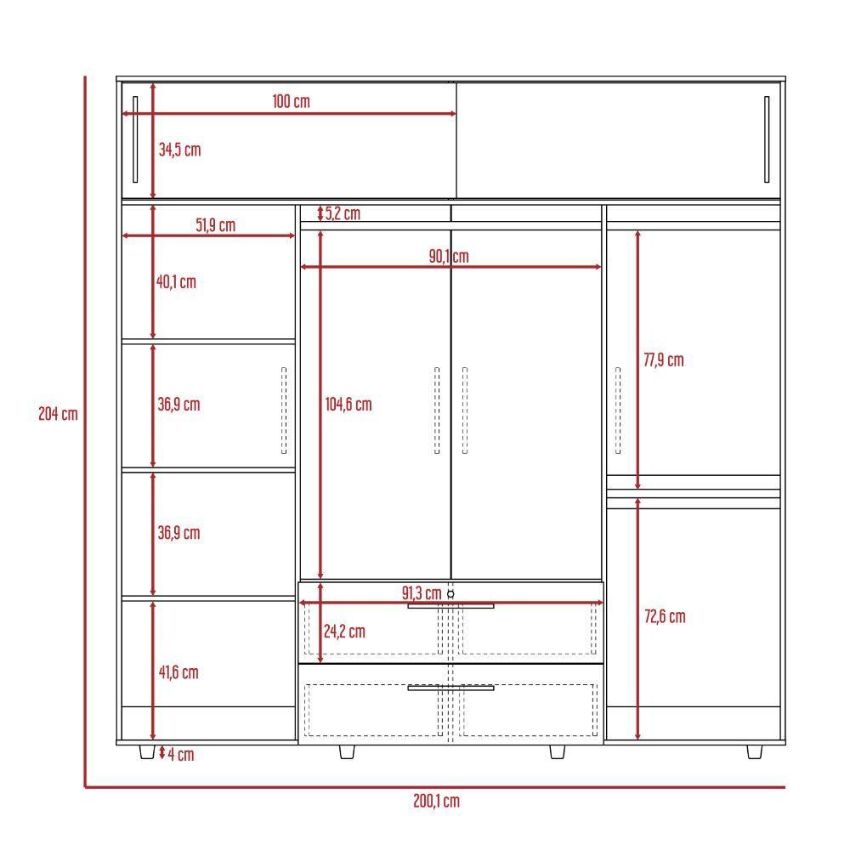 Closet babel macadamia/blanco