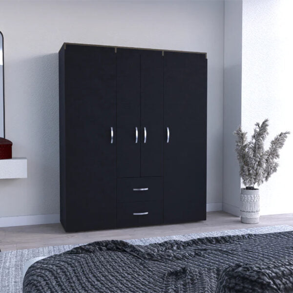 Closet bariloche bombay eco pequeño con entrepaños y cuatro puertas abatibles