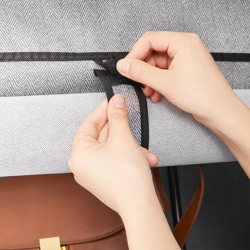 Closet portátil jean, gris, variedad de entrepaños en tela