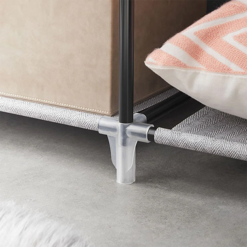 Closet portátil jean, gris, variedad de entrepaños en tela