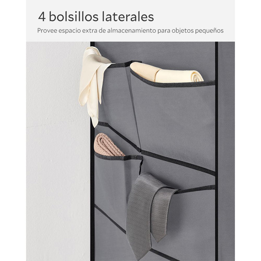 Closet portátil jeanpool, gris, variedad de entrepaños en tela