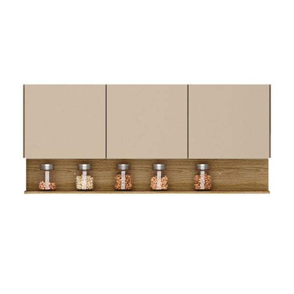 Cocina 150cm hortensia 6 puertas 1 cajon vainilla maderado natural