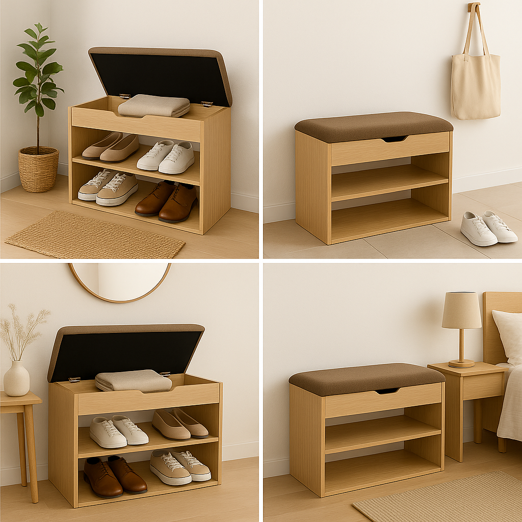 Mueble Organizador Zapatero-Baúl  43x60x30 Madera/Mocca