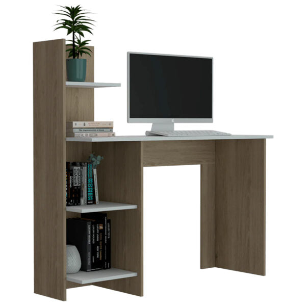 Escritorio vilna, rovere y blanco, con amplia superficie de trabajo