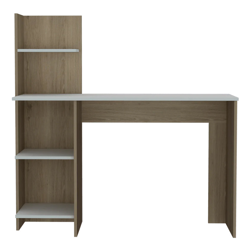 Escritorio vilna, rovere y blanco, con amplia superficie de trabajo