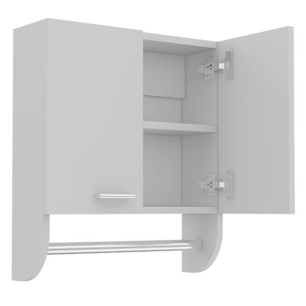 Gabinete de baño lupek, blanco, con tubo y manija metálicas