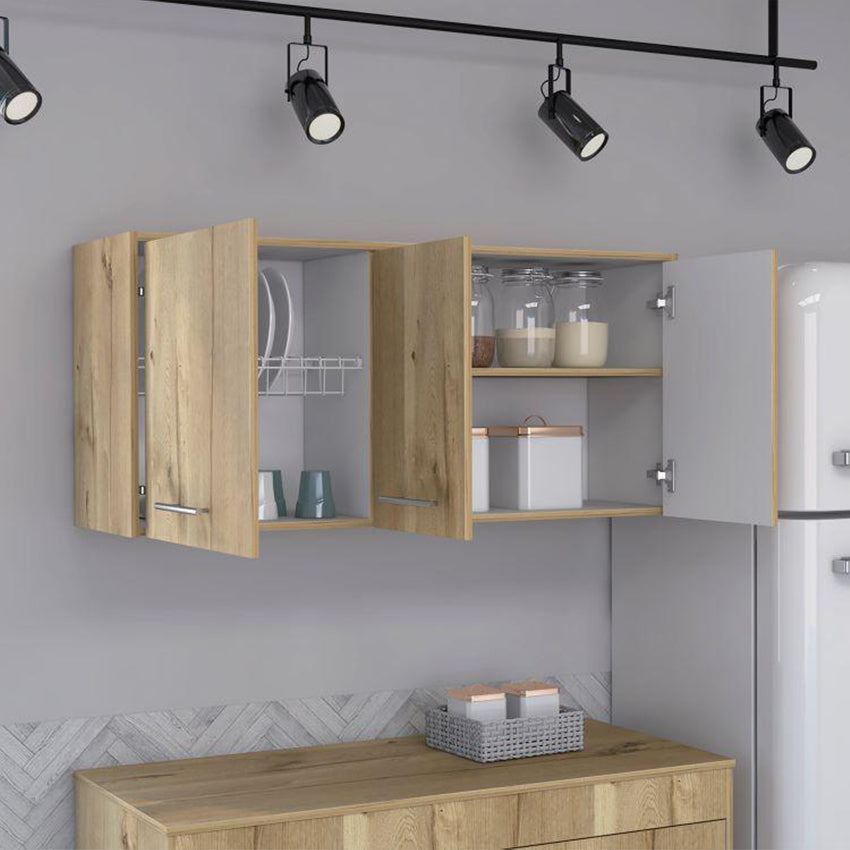 Gabinete superior petra, café claro y blanco vainilla