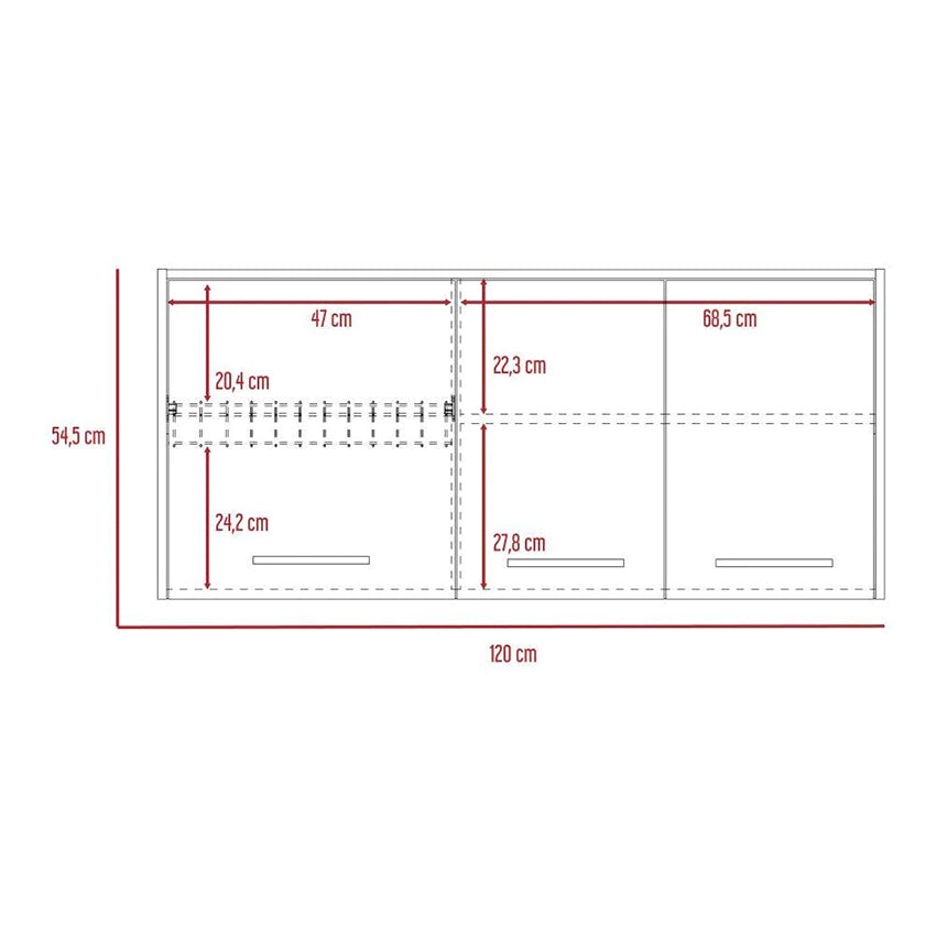 Gabinete superior petra, café claro y blanco vainilla