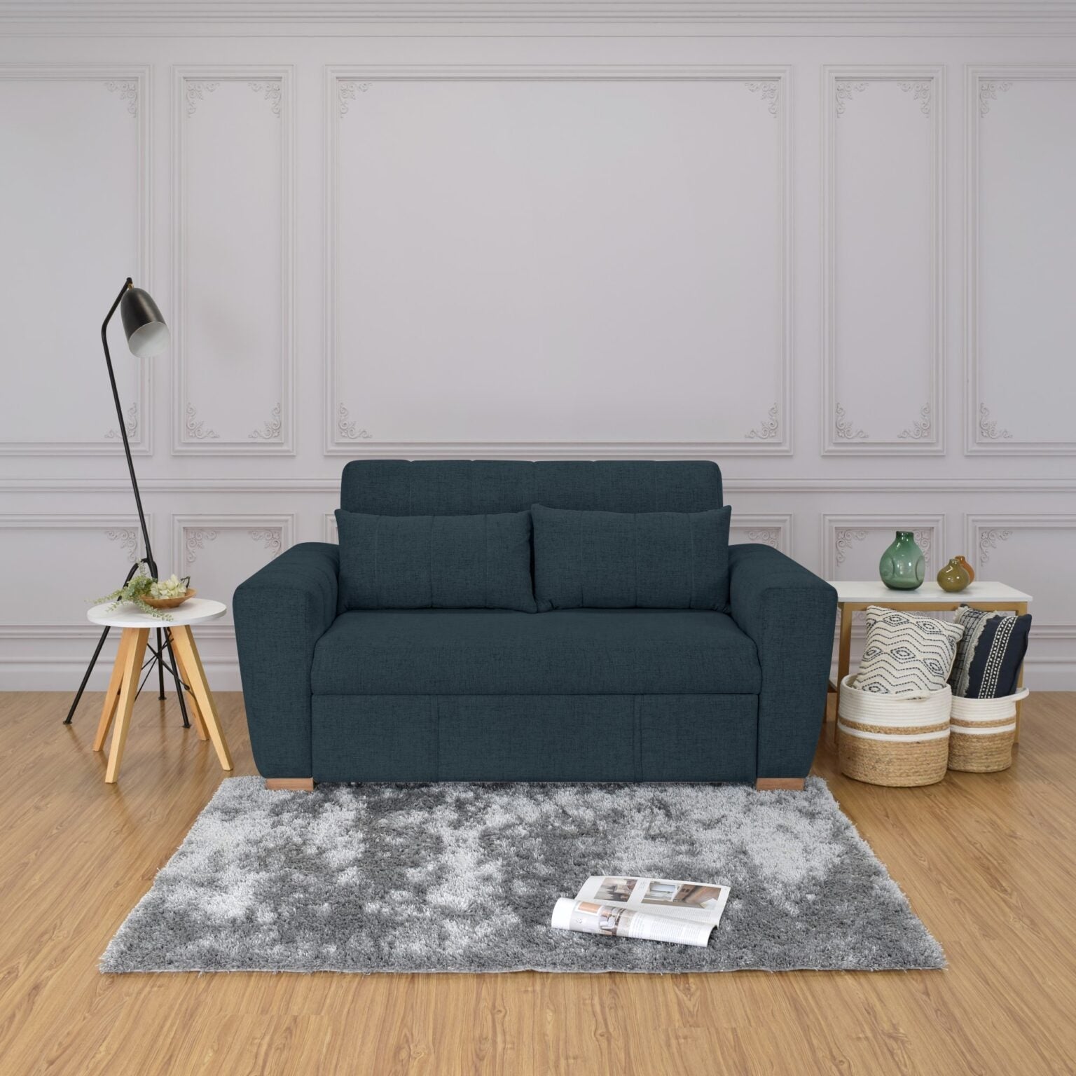 Sofa cama 2 puestos hannover plomo tela