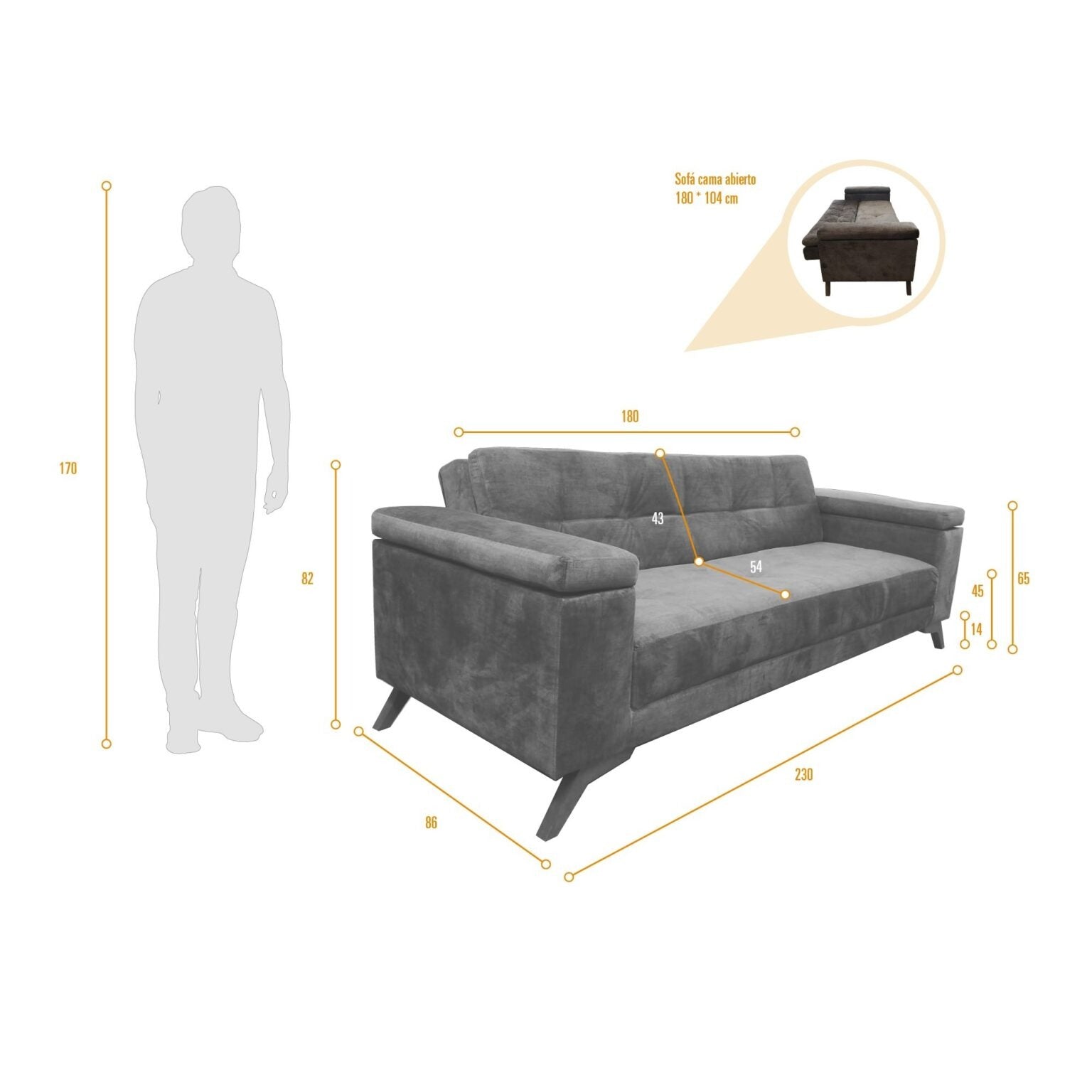 Sofa cama moretto tela azul