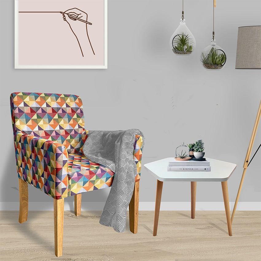 Combo sala poltrona (88x59x55) colors + mesa de centro blanca