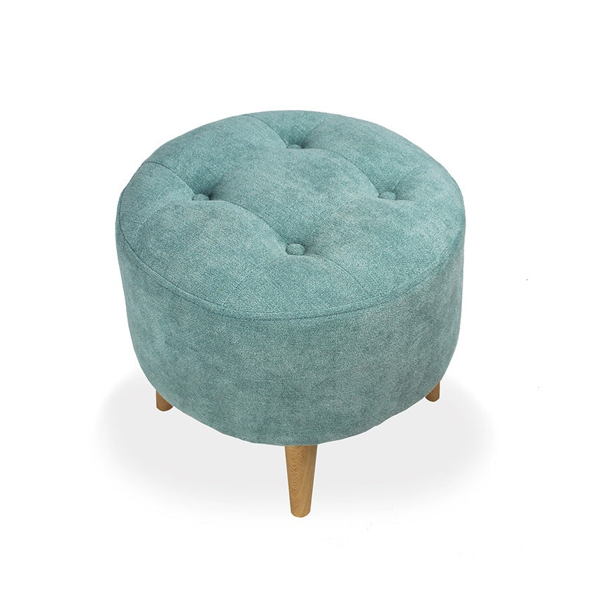 Puff redondo valentina 4 patas verde menta (39x40x40)