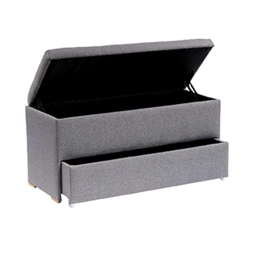 Puff tipo banqueta zapatero gris memphis (46x100x40)