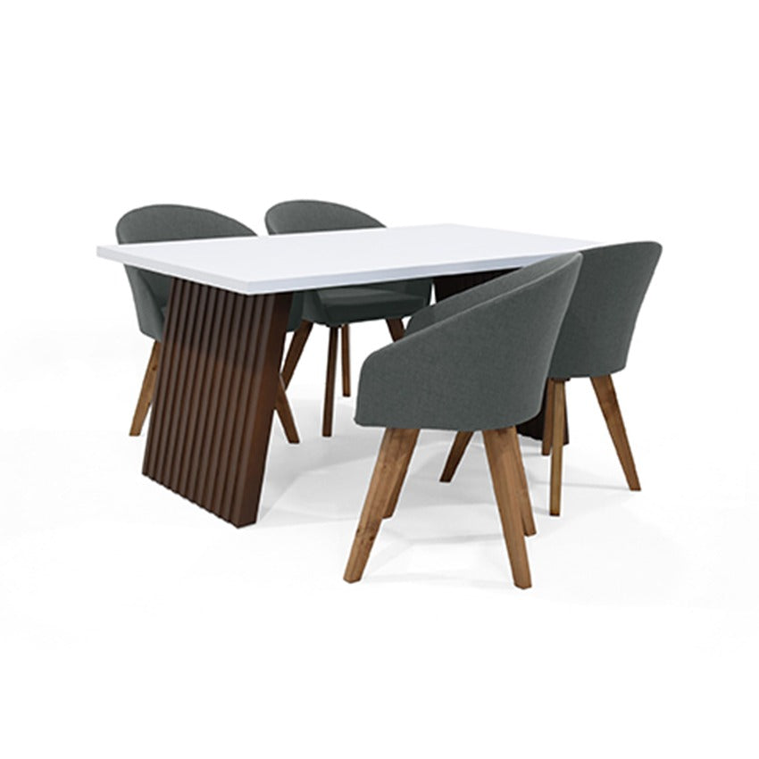 Set comedor 4 puestos aragon sillas noto gris