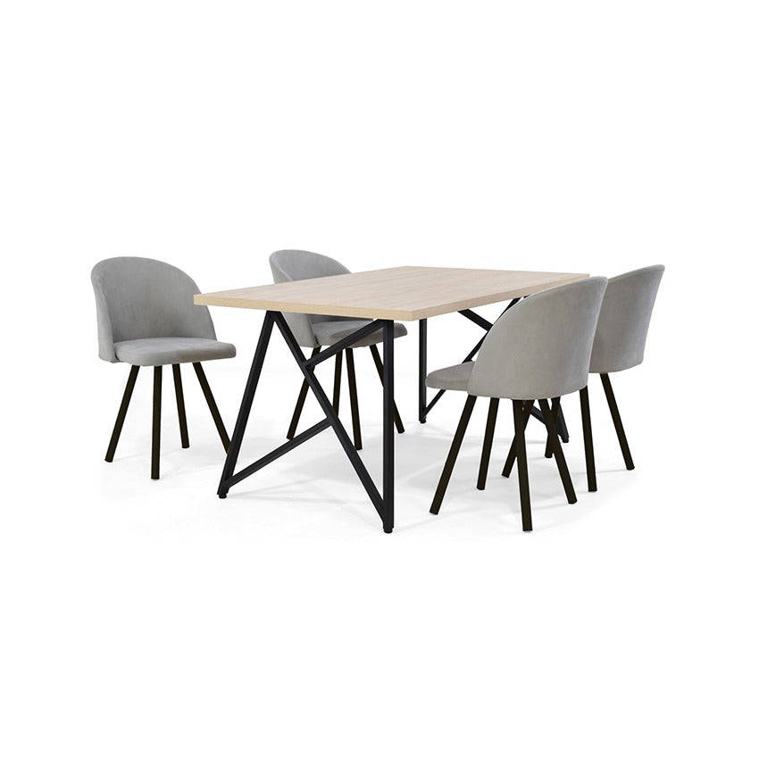 Set comedor 4p malaga sillas sevilla plata