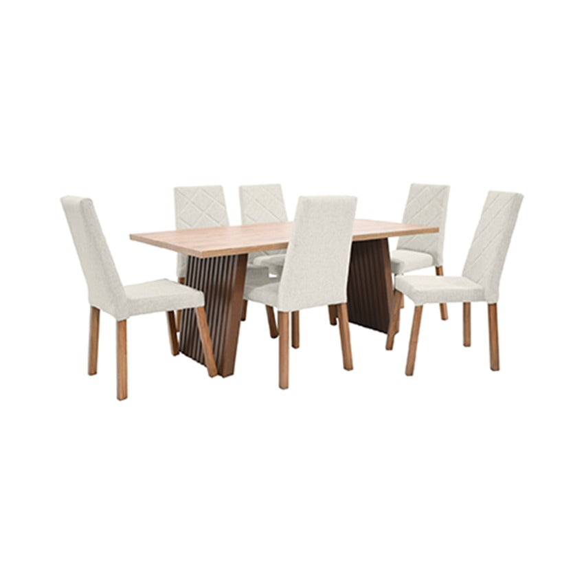 Set comedor 6 puestos aragon sillas liverpool taupe
