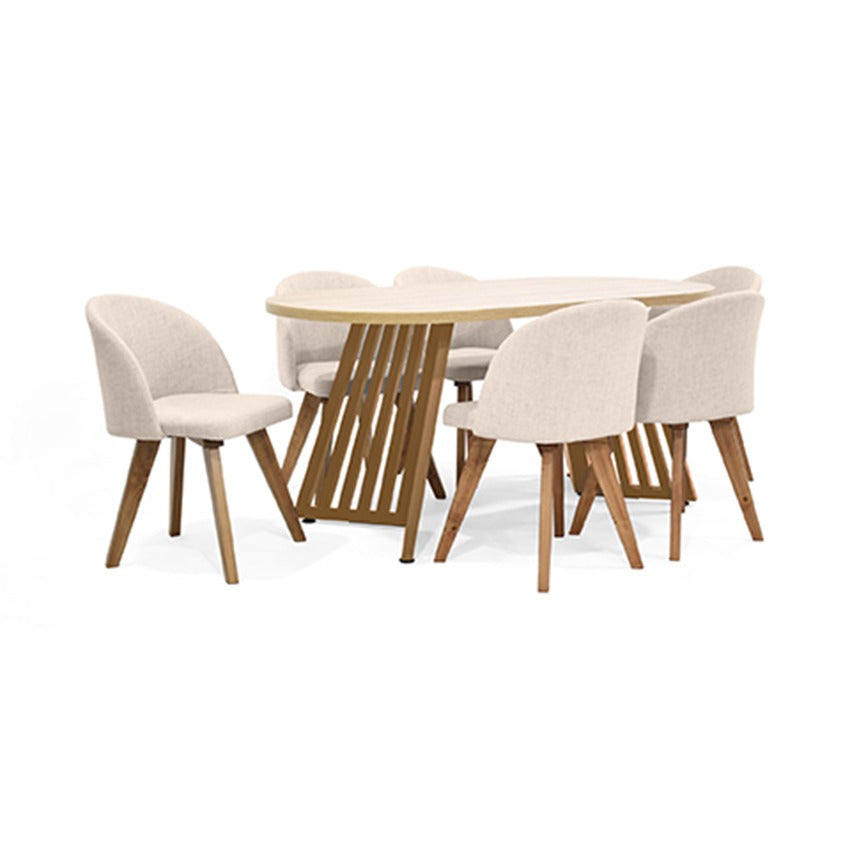 Set comedor 6 puestos wisconsin sillas sabina trigo