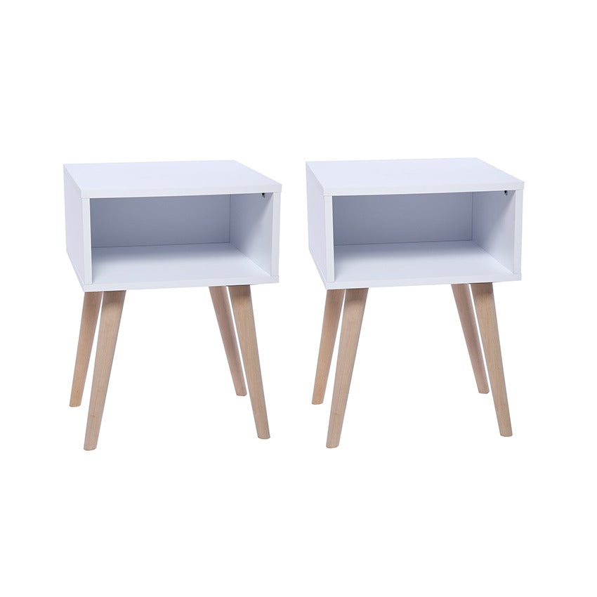 Set x 2 mesas de noche turku blanco (55x40x40)
