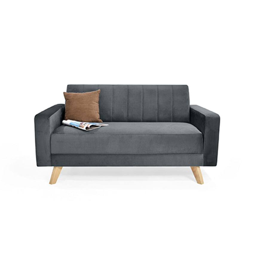 Sofa 2 puestos baru tela gris