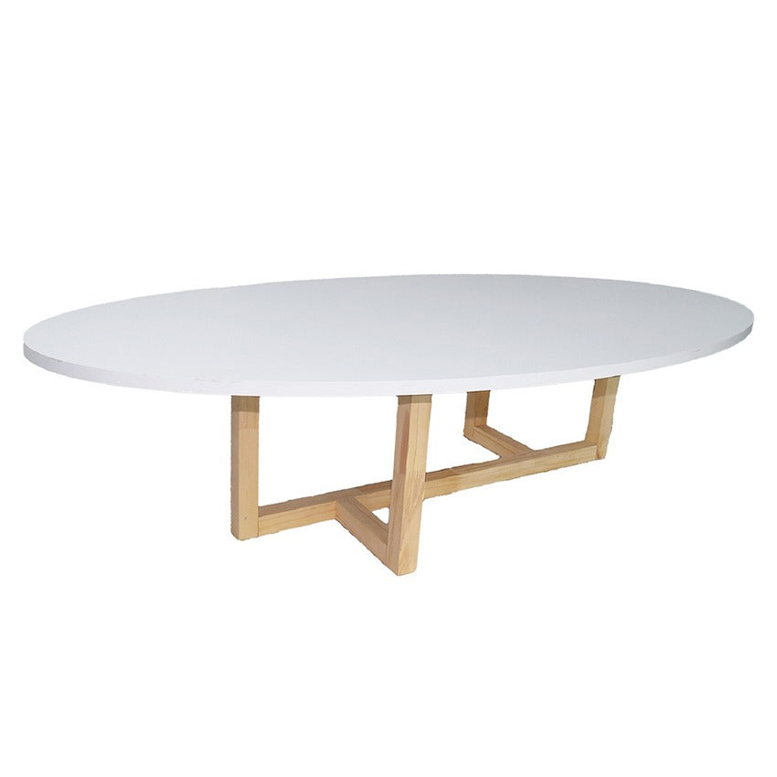 Mesa de centro ovalada roma blanca (30x120x60)