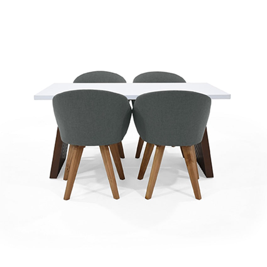 Set comedor 4 puestos aragon sillas noto gris