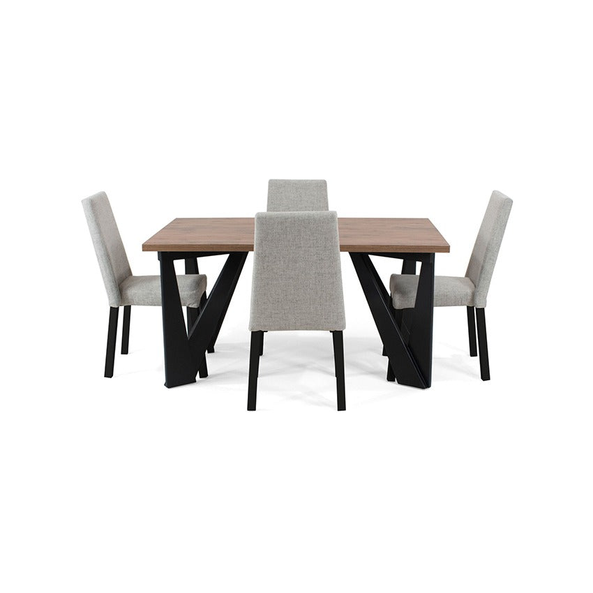 Set comedor 4p brixton sillas viena taupe