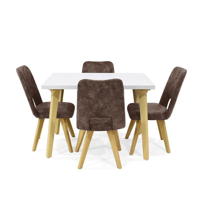 Set de comedor 4p lugo matiz sillas leira taupe