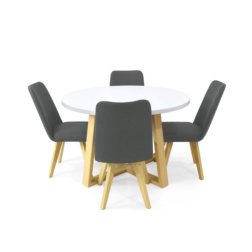 Set de comedor 4p maine sillas evora gris