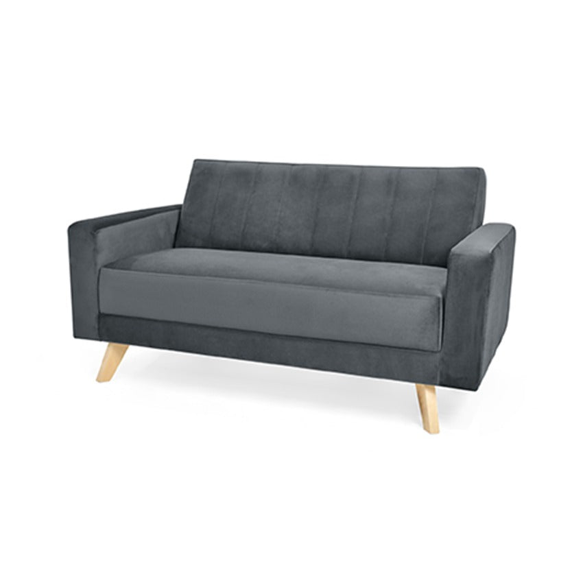 Sofa 2 puestos baru tela gris