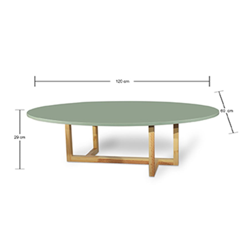 Mesa ovalada roma verde (30x120x60)