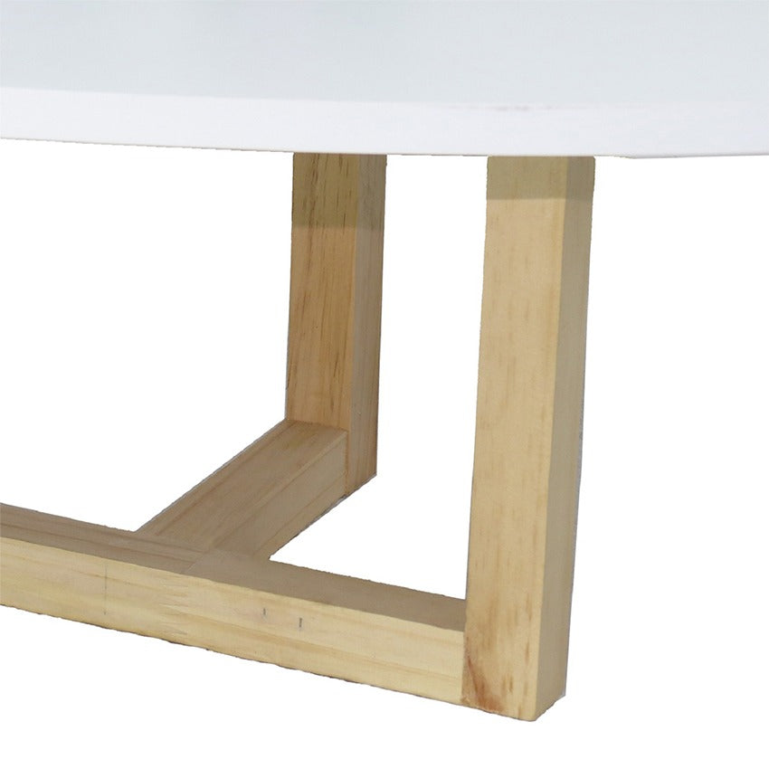 Mesa de centro ovalada roma blanca (30x120x60)