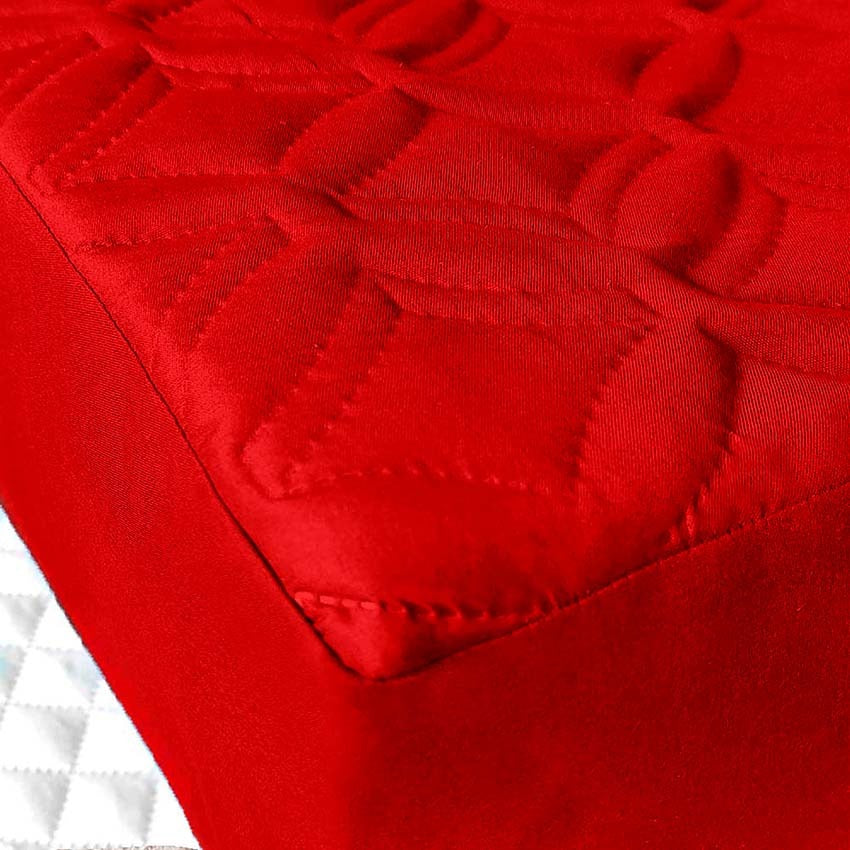 Protector colchón king impermeable acolchado rojo