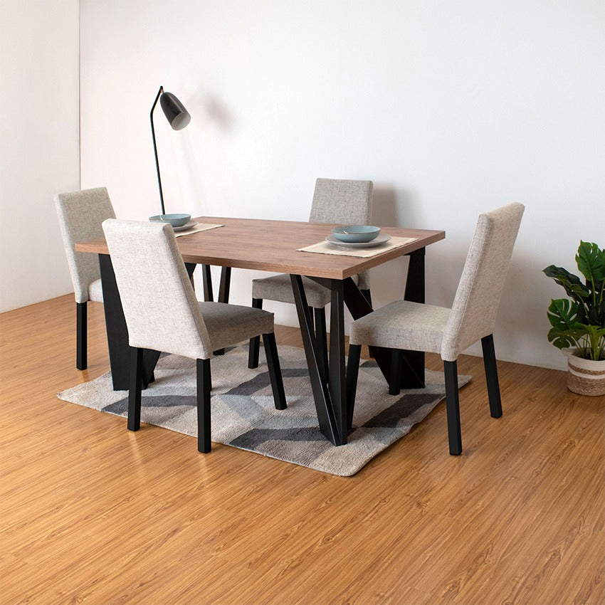 Set comedor 4p brixton sillas viena taupe