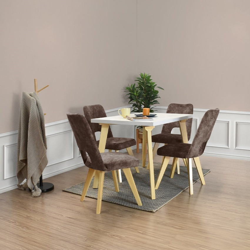 Set de comedor 4p lugo matiz sillas leira taupe