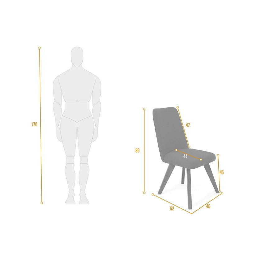 Silla evora tela gris