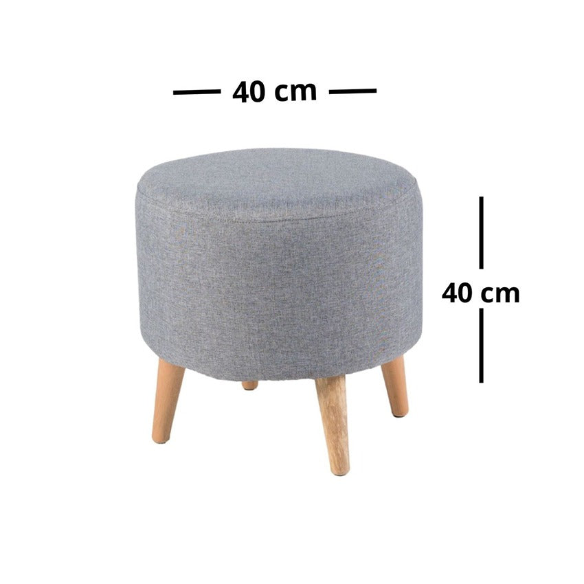 Puff redondo 4 patas gris memphis (39x40x40)