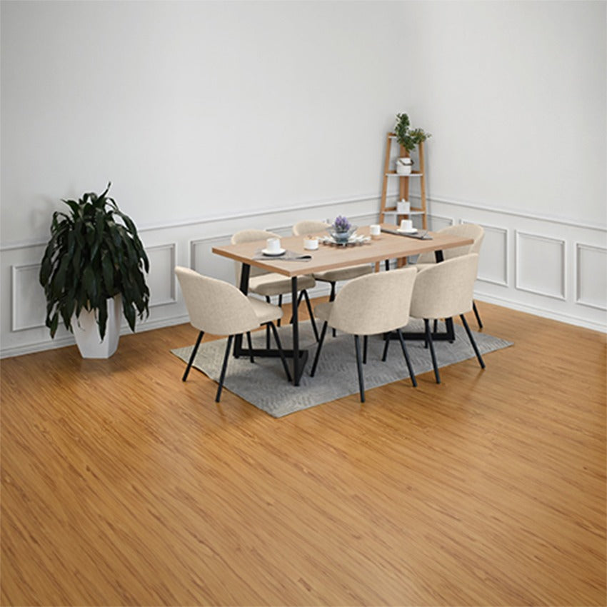 Set comedor 6 puestos rio sillas osaka tela trigo