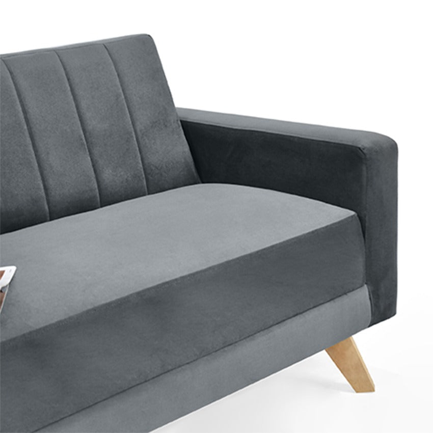 Sofa 2 puestos baru tela gris