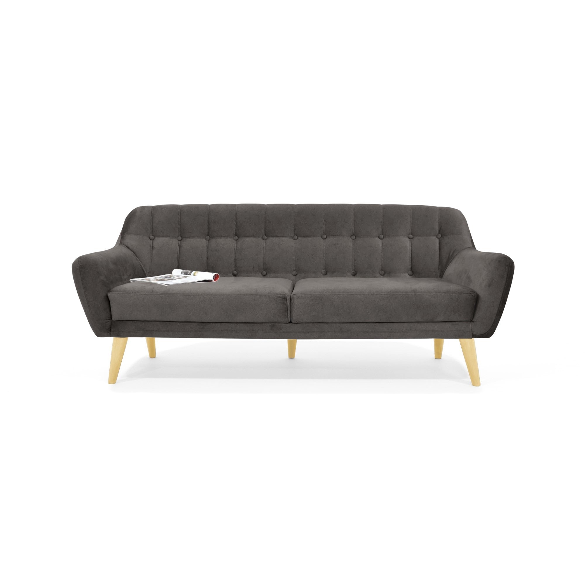 Sofa 3 puestos roma plomo tela