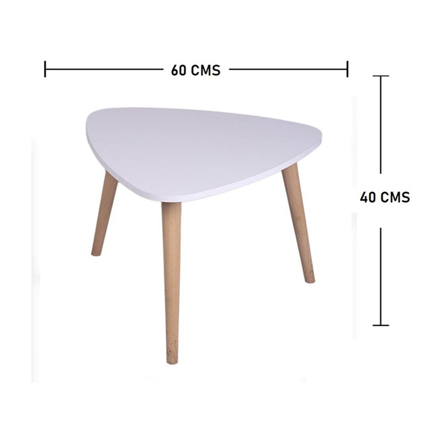 Mesa de centro triangular nao blanca (40x60x60)