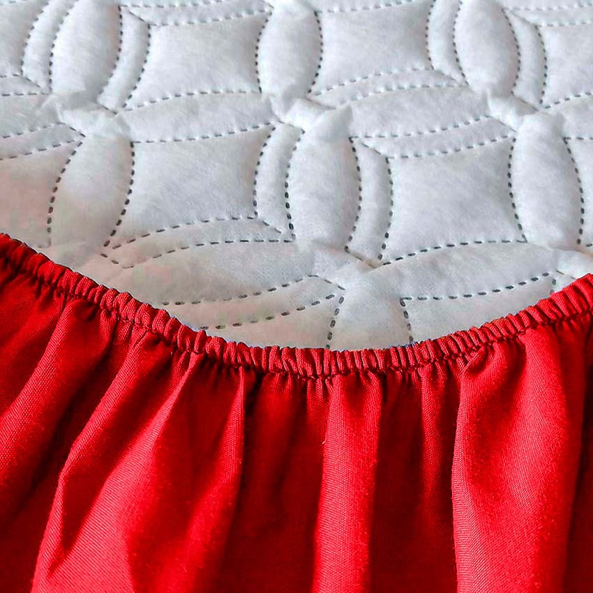 Protector colchón king impermeable acolchado rojo