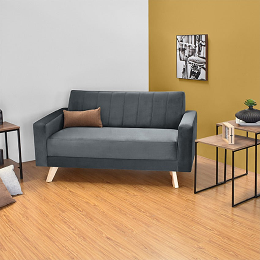 Sofa 2 puestos baru tela gris